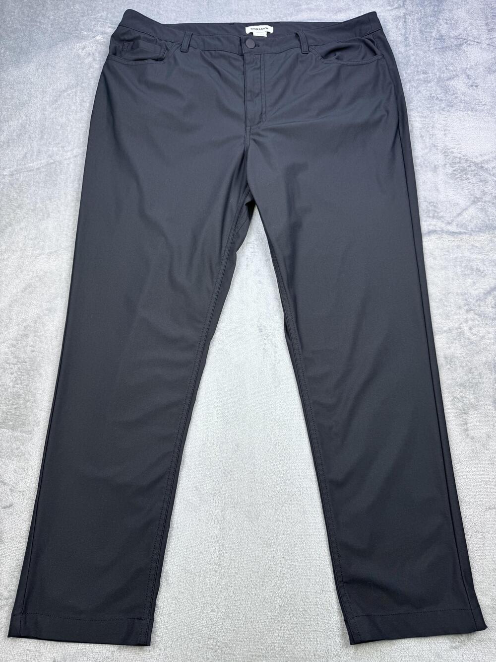 Thom Aaron Pants Mens 38x30 Black Performance Chino Straight Leg Golf Casual